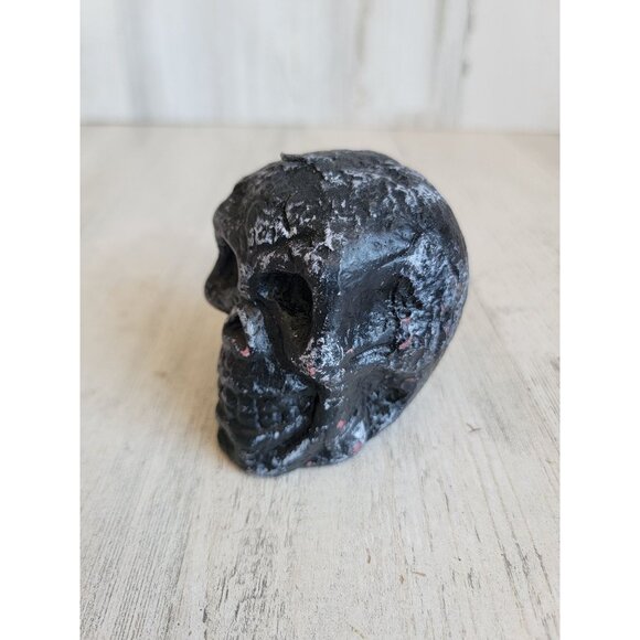 Vintage black skeleton skull candle Halloween decor - Picture 2 of 8